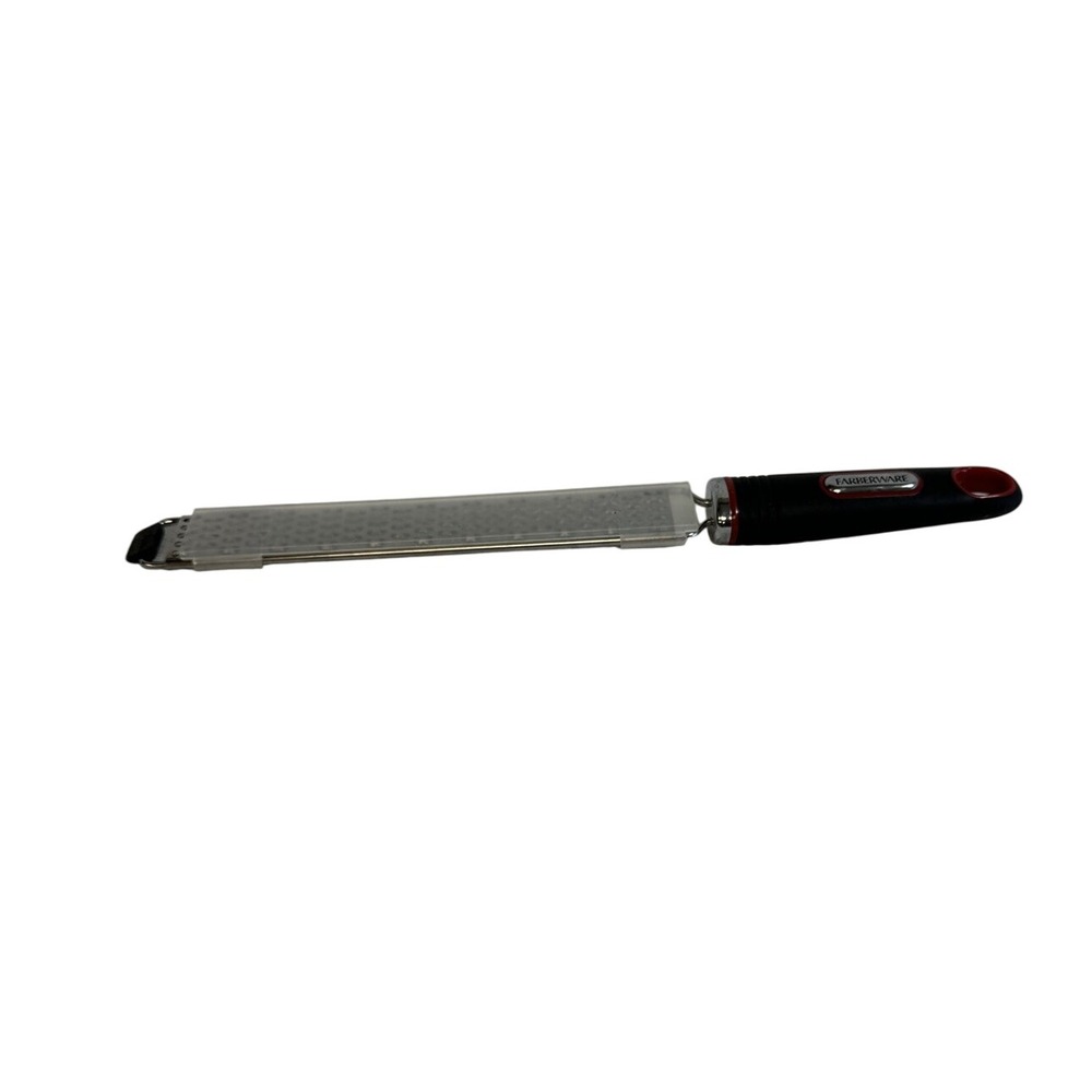 Farberware Stainless Steel Zester Grater Black Red Ergonomic Handle Tool
